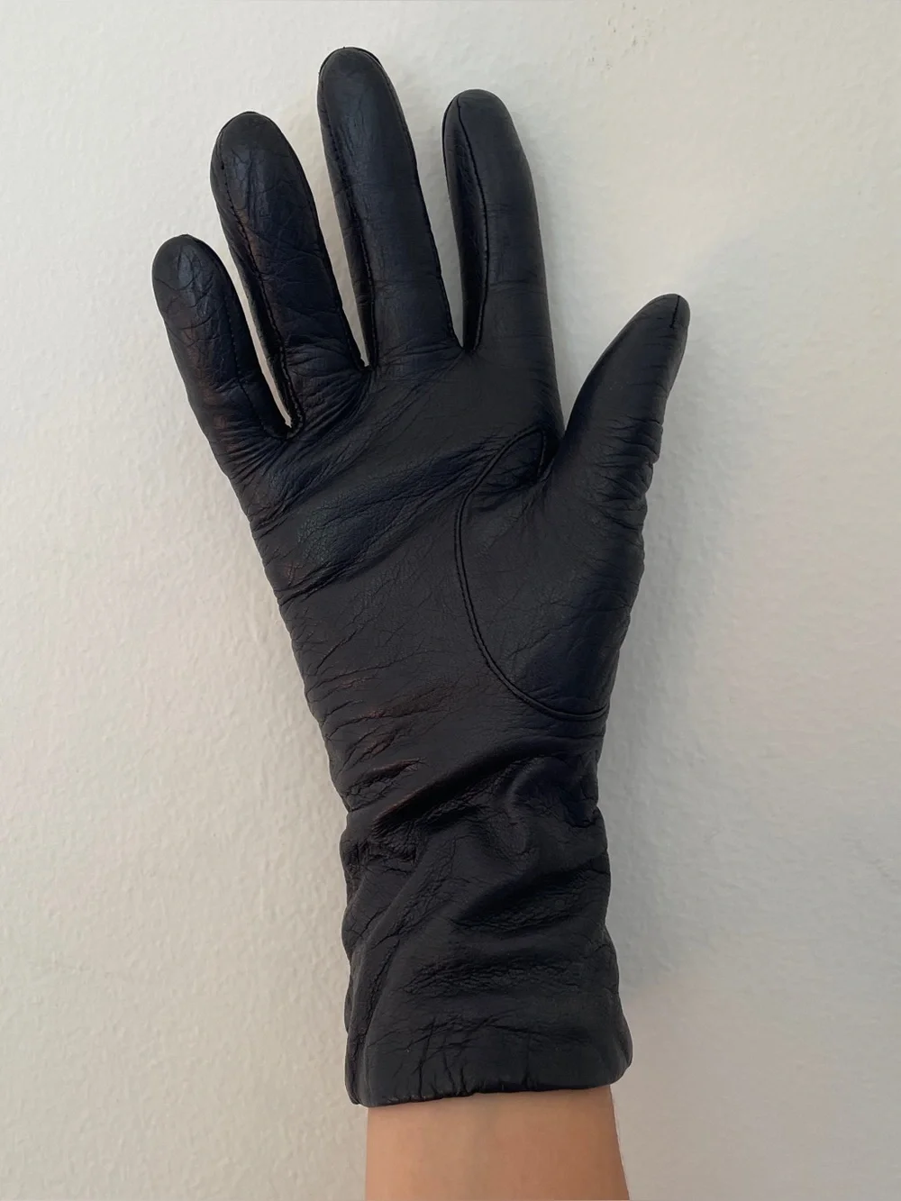 Aris Vintage leather gloves black cashmere lined genuine retro warm winter work